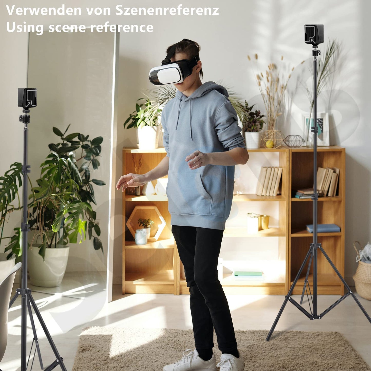 Selens 200cm Lichtstativ Light Stand Kit 2 Stück für HTC Vive VR Spiel Fotografie Produkt, Einstellbar Aluminiumlegierung Licht Stative mit 1/4" Kugelkopf, Kabelbaumclips Vive Zubehör, Tragetasche