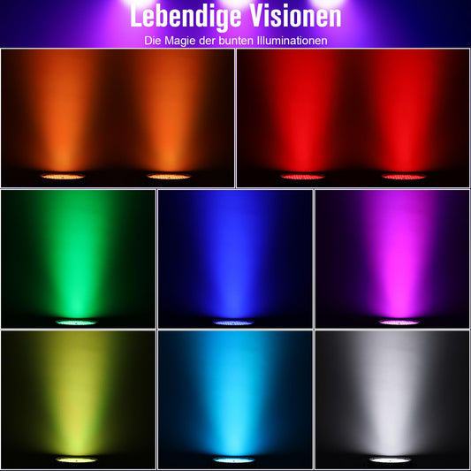 BETOPPER Discokugel LED Par Bühnenlicht 54x4W mit RGBW 4-in-1, DMX512 Leichte Stroboskop Discolicht Partylicht mit Moving Head Effekten, für DJ Party Deko Hochzeit Club Bars Show, 2S