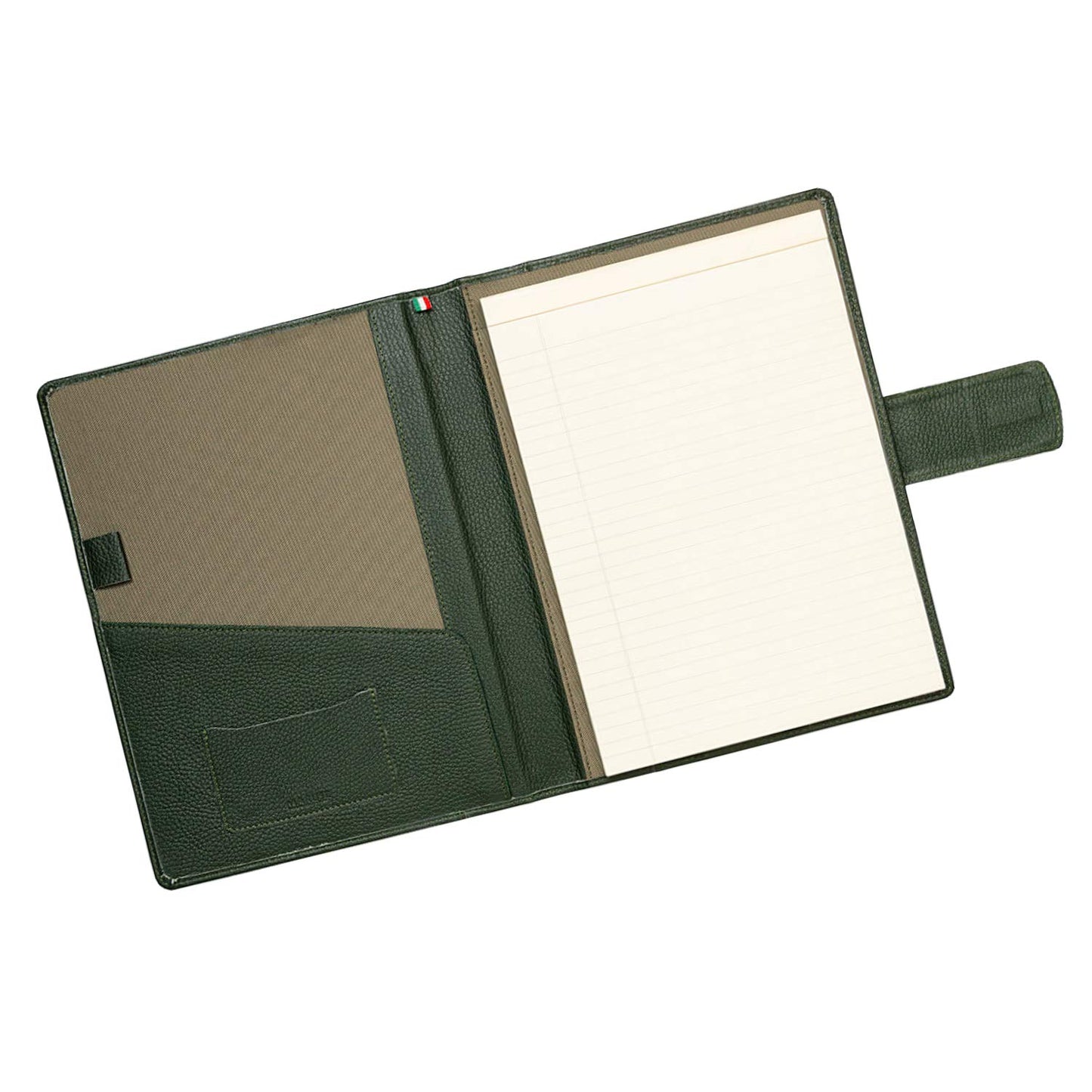 Dokumententasche aus 100% Echtleder mit Narbenbild –Handgefertigt in Italien von erfahrenen Kunsthandwerkern–Geräumig und sicher,perfekt für Besprechungen und Unterricht –mit Reißverschluss-Dunkelgrün