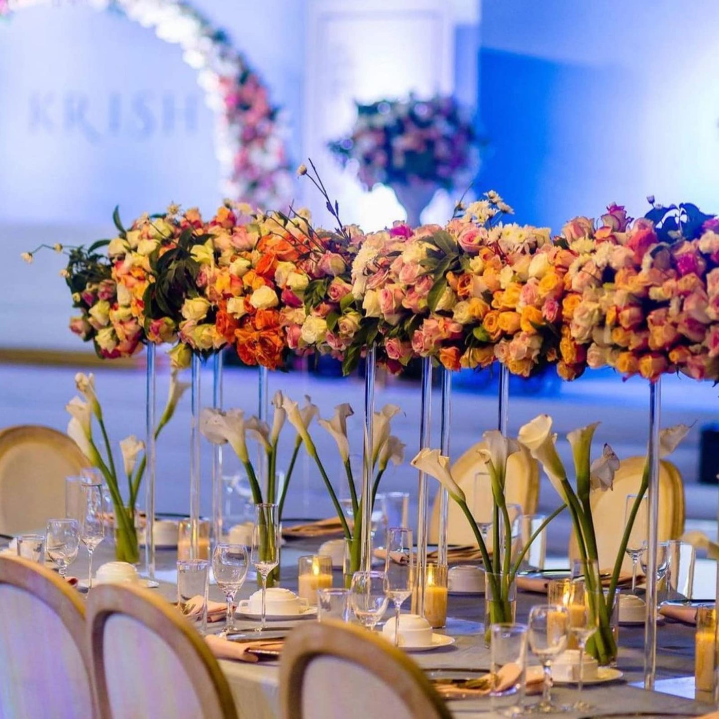 YALLOVE Set von 2, 60CM hohen Acryl Blumen Stand Clear Sockel für Hochzeit Event Party Requisiten, klare Vasen, Home Decor