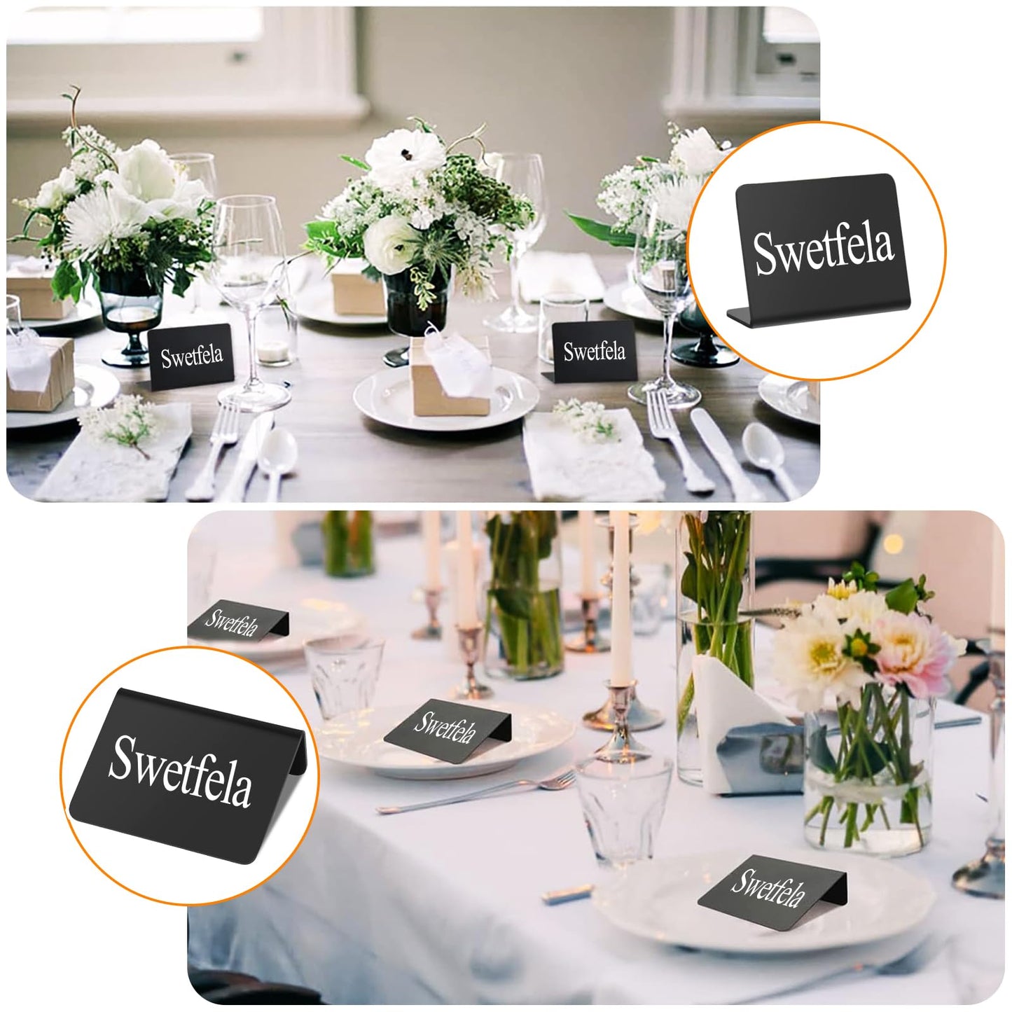 20 Kreidetafel Klein Set, Kleine Tafeln Zum Beschriften, Preisschilder Aufsteller In L-Form, Buffet Schilder Mit 2 Stifte Und 1 Putztuch, Schiefertafel FüR Gastronomie Buffet Café Hochzeit Party