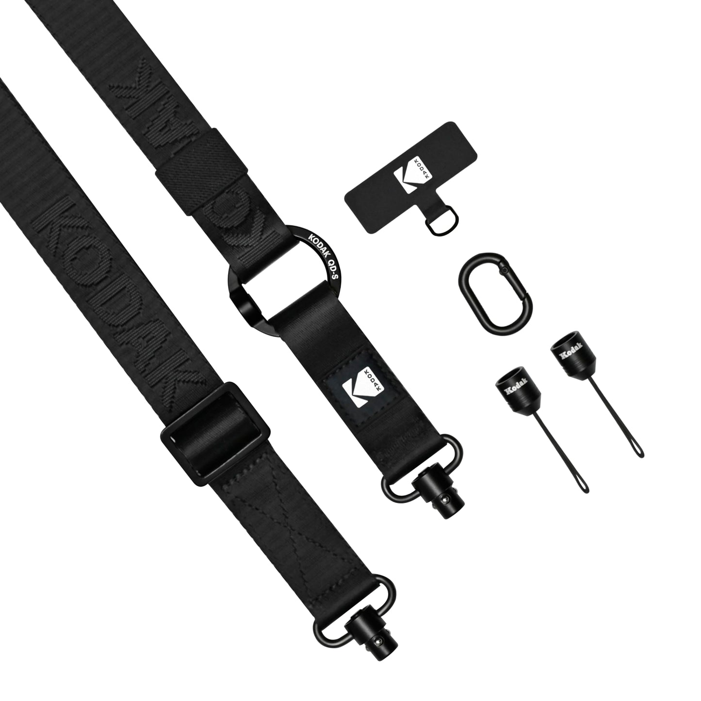 KODAK Multi-Purpose Camera Strap Mehrzweck-Kameragurt (Schwarz) -Schnellverschluß,Einstellbar,Leichte,Langlebige Metall Drehgelenke,Nacken-Schultergurt für Spiegelreflexkamera,Kompaktkamera,Smartphone