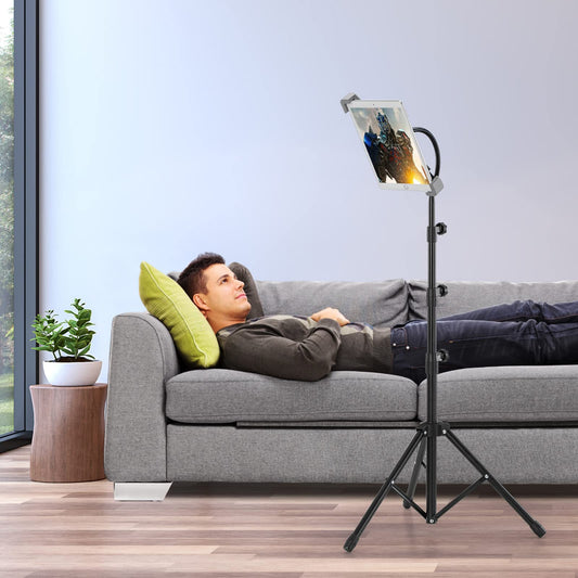 LIUGAST Stativständer,63 Zoll -Bodenständer für Tablet,mit 360° drehbarer für iPhone Mini, Air, Pro und alle 4,7-11,9 Zoll Tablets