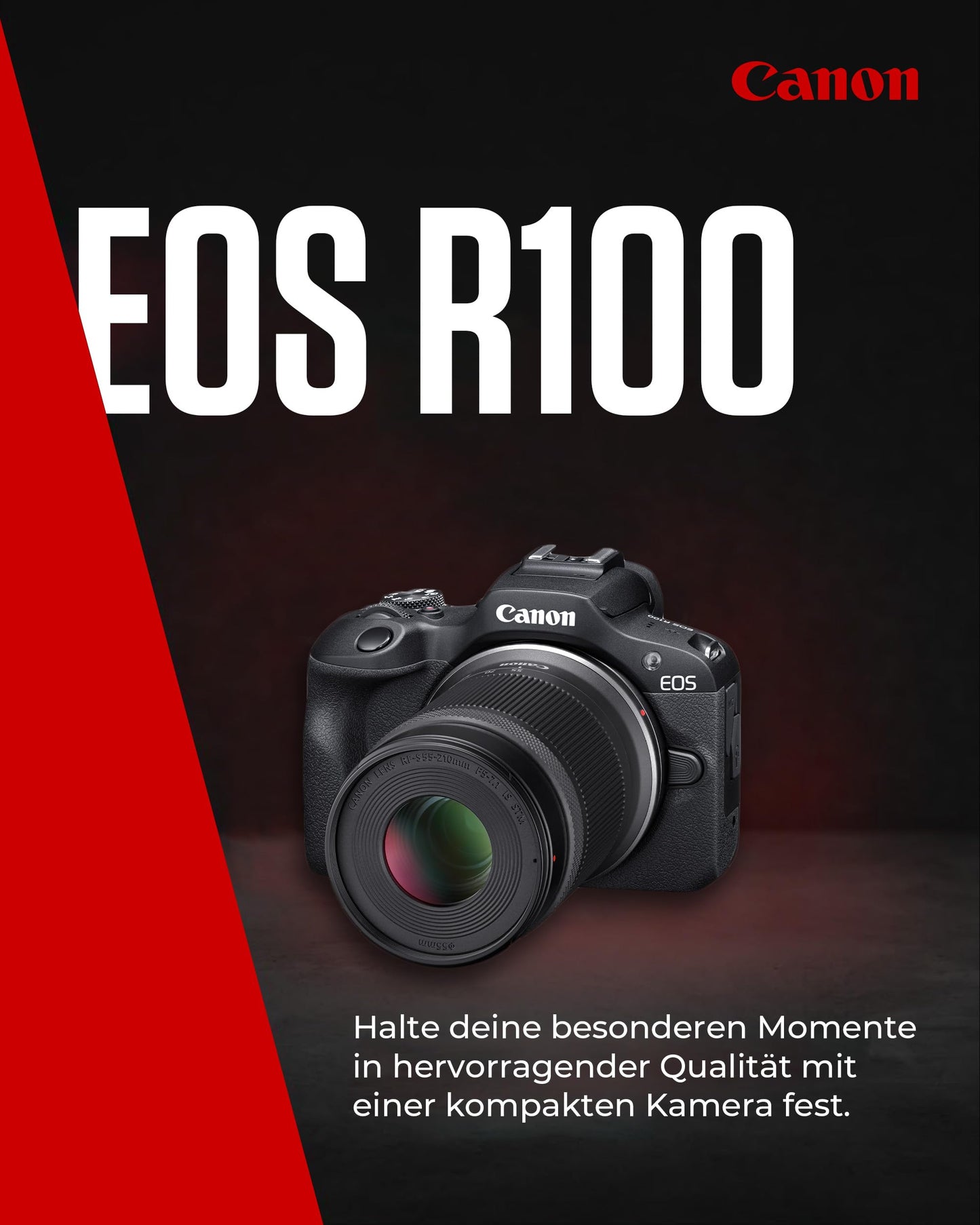 Canon EOS R100 Spiegellose Kamera + RF-S 18-45mm is STM Objektiv + RF-S 55-210mm is STM Objektiv (Kompaktkamera, 4k Videokamera, Digitalkamera mit Autofokus und Motiverkennung)