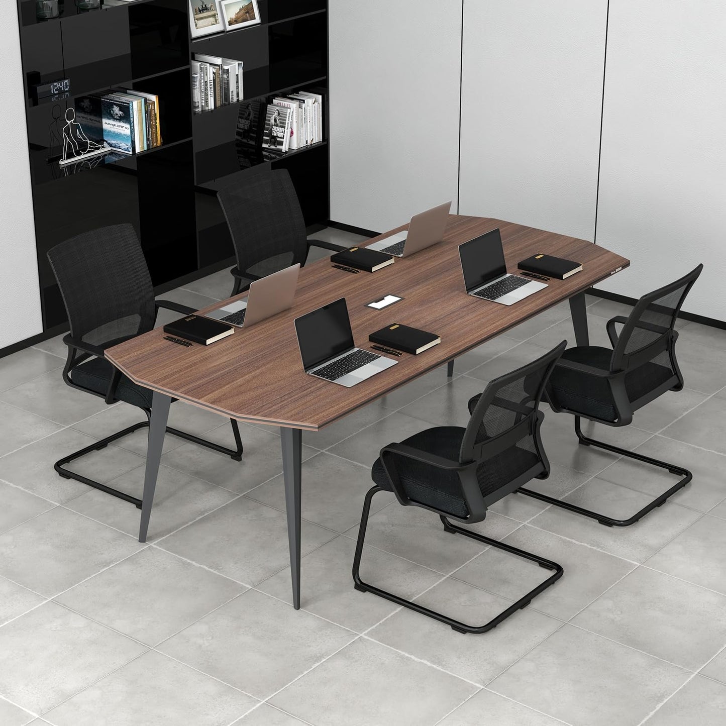 COSTWAY Freischwinger Stuhl, Schwingstuhl mit Armlehne & Lendenwirbelstütze, Bürostuhl, Konferenzstuhl, Besucherstuhl für Büro, Konferenzraum, Arbeitszimmer