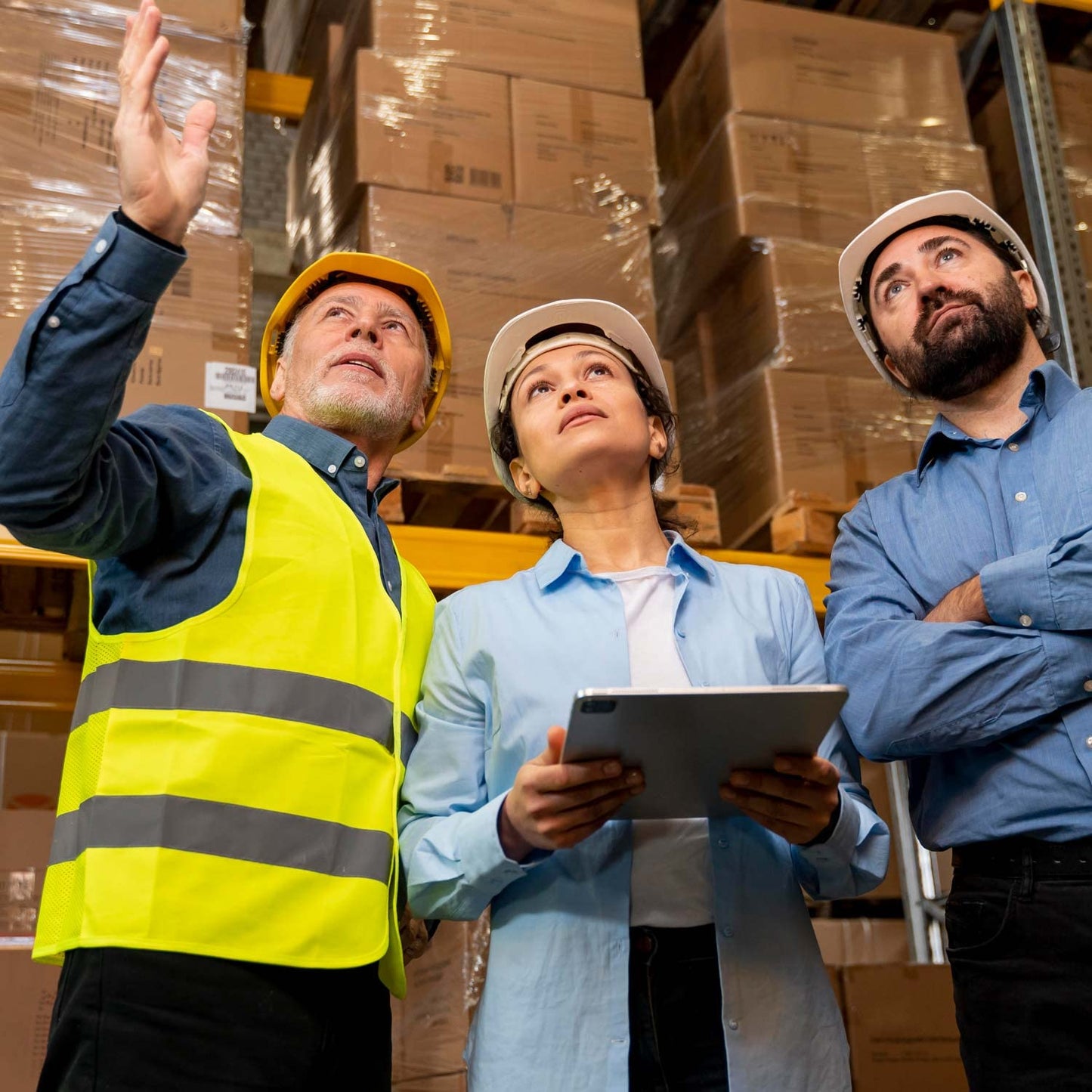 FLEXEO Warnwesten nach EN ISO 20471 - Auto - KFZ - Sicherheitsweste - Warnschutzweste - Warnweste - gelb - high Visibility Vest - Erwachsene - Sicherheits Set - EU Norm (4 Stück, Gelb)