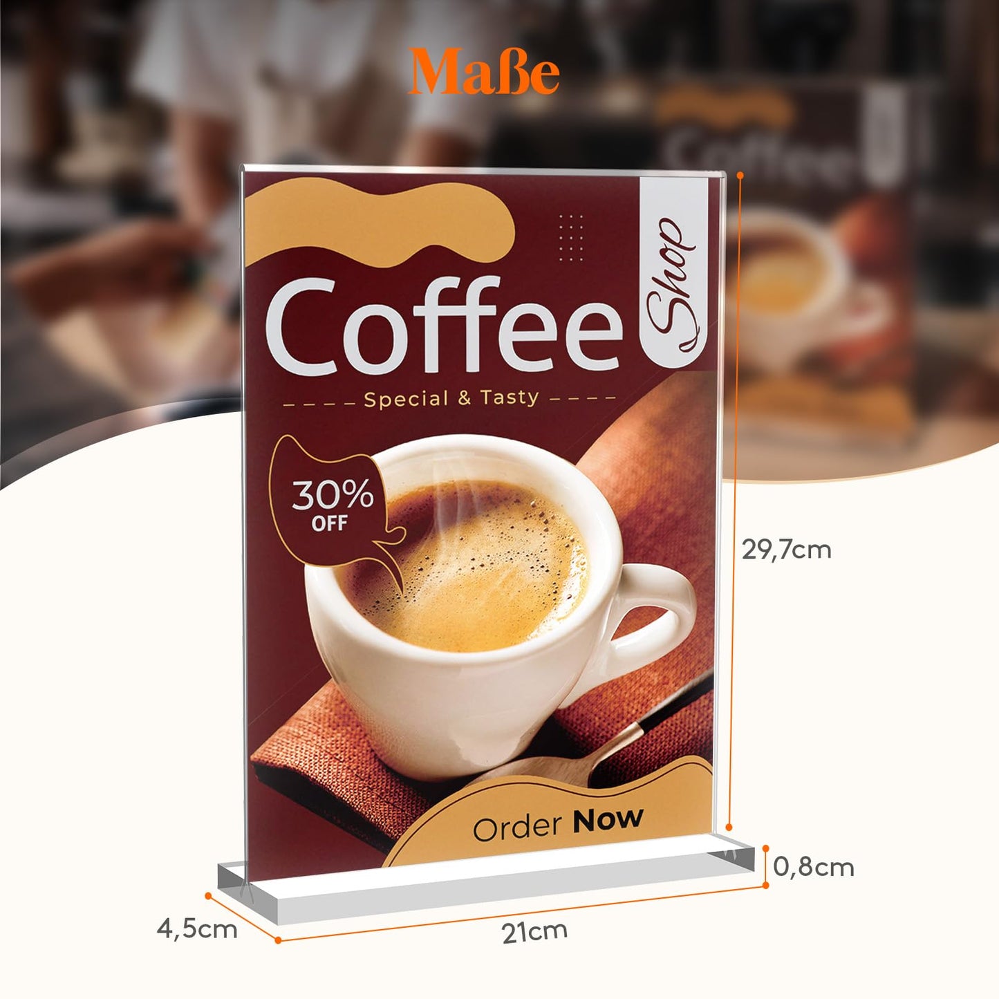 Lifewit 6 Pack A4 Acryl Schilderhalter, transparenter vertikaler doppelseitiger Ständer, Tischschildhalter, Flyer Display für Empfang, Büro, Geschäft, Restaurant, Hotel