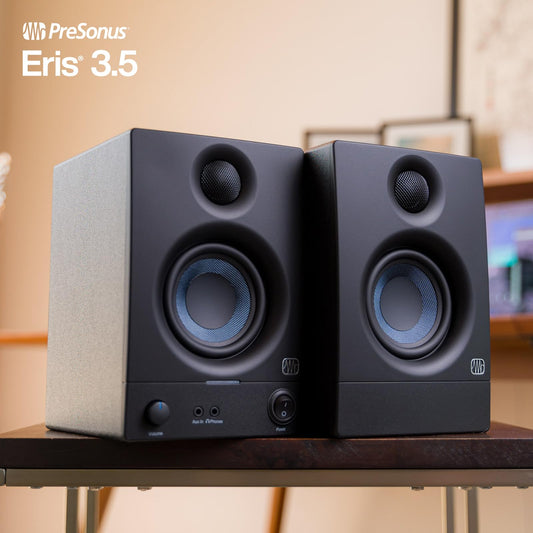 PreSonus Eris 3.5 Gen 2, 3,5"-Aktivlautsprecher für Multimedia, Gaming, hochwertige Studio-Musikproduktion, 50 W Leistung,Schwarz