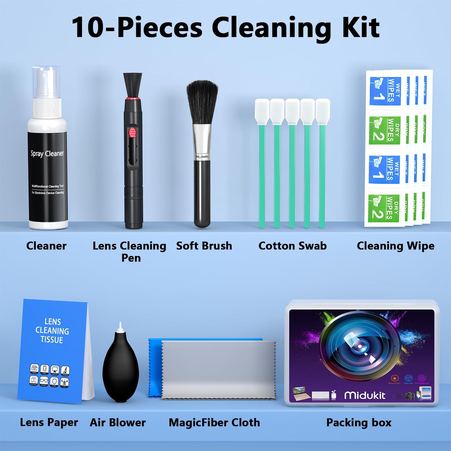 Kamera Reinigungsset für Digitale Spiegelreflexkamera, Kompatibel mit Canon Sony Nikon Pentax, Kamera Objektiv Sensor Reinigungsset, Kamera Reinigung Zubehör, Camera Lens Cleaning Kit