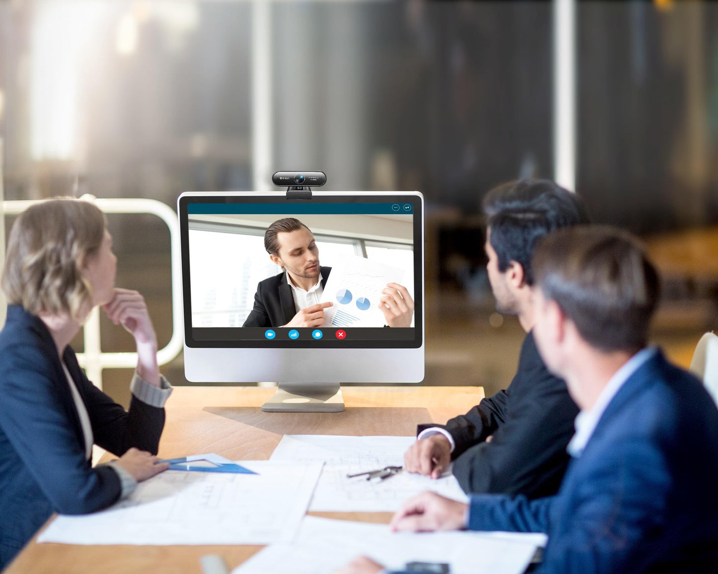 EMEET 1080P Webcam mit 2 Mikrofon - NOVA Full HD Webcam mit Autofokus, Streaming Webkamera mit Low-Light Korrektur, 73 ° Sichtfeld, Plug & Play, 360 °Drehung, für Skype, Zoom, Konferenzen, Streaming