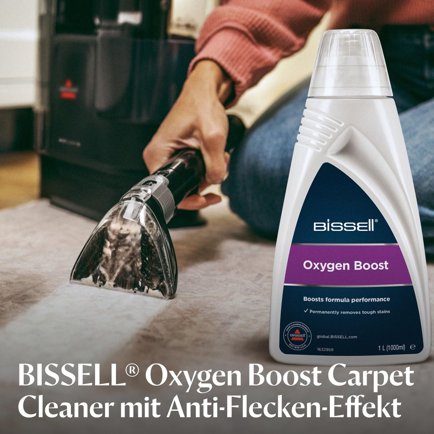 BISSELL Oxygen Boost 1L Reiniger für SpotClean, Farbe:Blau-Weiß