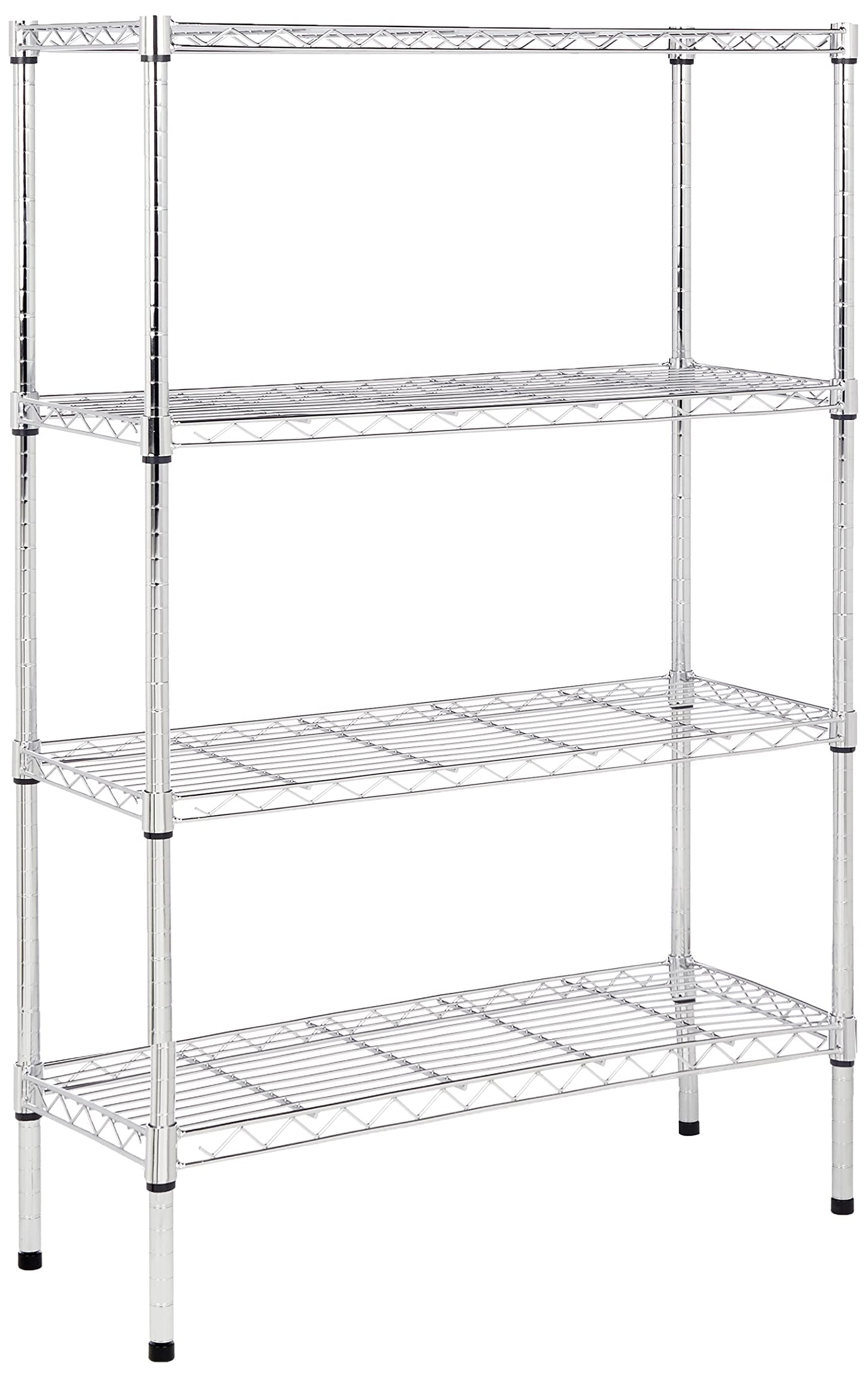 Amazon Basics Lagerregal mit 4 Regalböden, bis zu 160 kg, pro Regalboden Chrom & Lagerregal mit 3 Regalböden, bis zu 115 kg pro Regalboden, Chrom