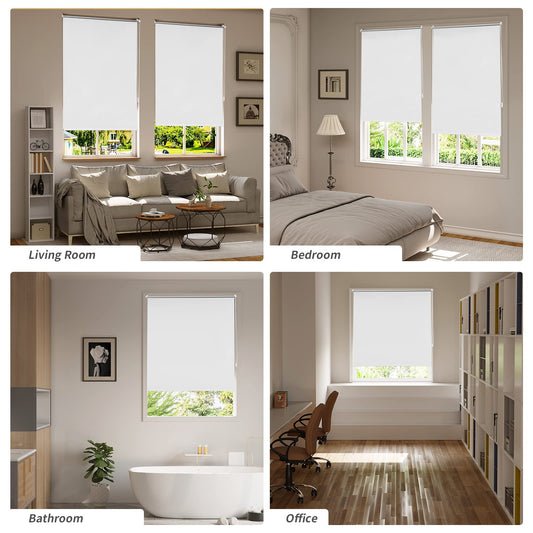 WOLTU Verdunklungsrollo ohne Bohren Weiß 50x160cm (BxH), Thermorollo Klemmfix Fensterrollo Seitenzugrollo easyfix Verdunkelung Rollos Sichtschutz und Sonnenchutz, Klemmrollo für Fenster & Tür