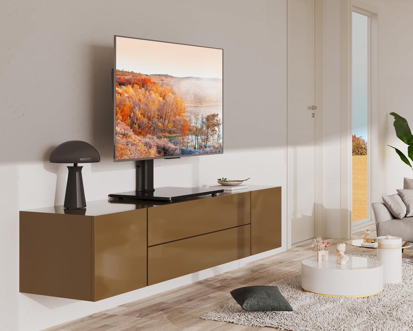 FITUEYES TV Standfuß TV Ständer Fernsehstand für 32 bis 65 Zoll Fernseher höhenverstellbar drehbar Max.VESA 600x400