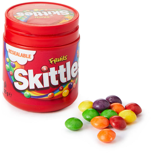 Skittles Süßigkeiten | Fruits | Kaubonbons mit Ananas, Mandarine, Kirsche und weitere Aromen | Vegan | 6 Dosen (6 x 125g)
