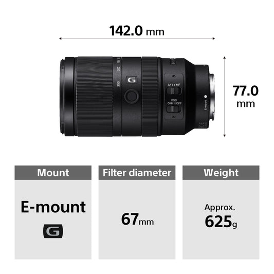 Sony E 70-350mm f/4.5-6.3 G OSS | APS-C, Super-Telezoom-Objektiv (SEL70350G)
