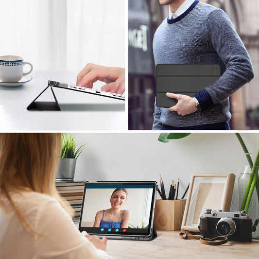 ProCase Hülle für 11" Lenovo Tab M11 2024 mit Stifhalter, Ultra-Dünn & Leicht Smart Case Cover- Schwarz