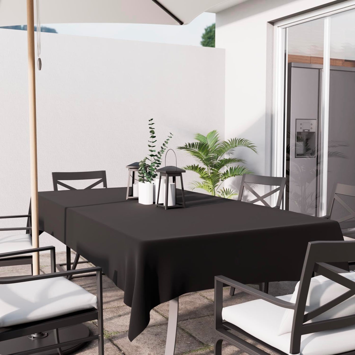 Soleil d'ocre Tischdecke mit Fleckschutz eckig 140x300 cm ALIX schwarz