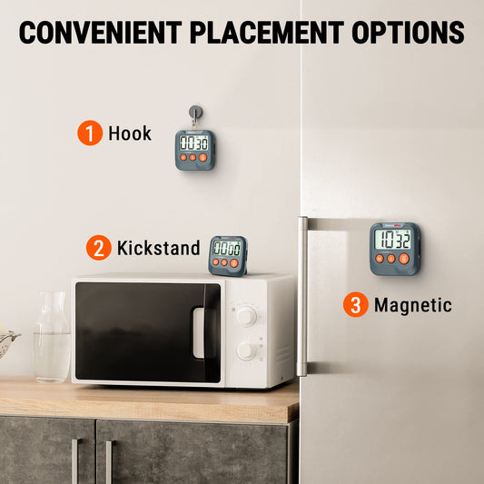 ThermoPro TM03 Eieruhr Digital Timer mit Stoppuhr 99min 59sek Küchentimer Kurzzeitwecker Küche Kurzzeitmesser für Schule, Büro, Sport, Hautpflege Freizeit Lautstärke einstellbar