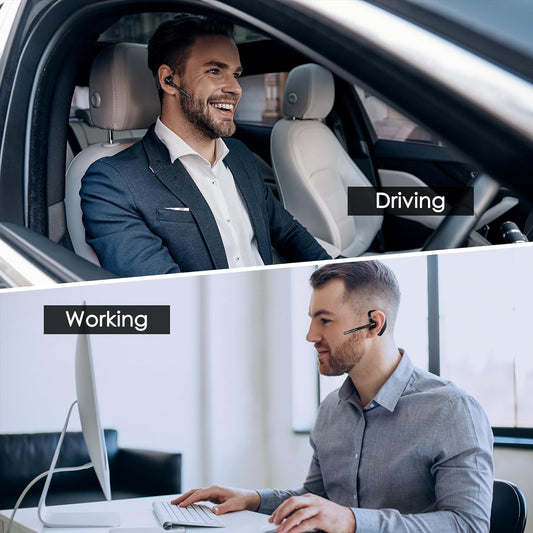 Yukigefe Bluetooth Headset V5.3, kabelloser Ohrhörer mit 1000-mAh-Ladeetui, 96 Stunden Gesprächszeit, freihändige Kopfhörer mit Geräuschunterdrückung und Doppelmikrofon für Computer, Mobiltelefone