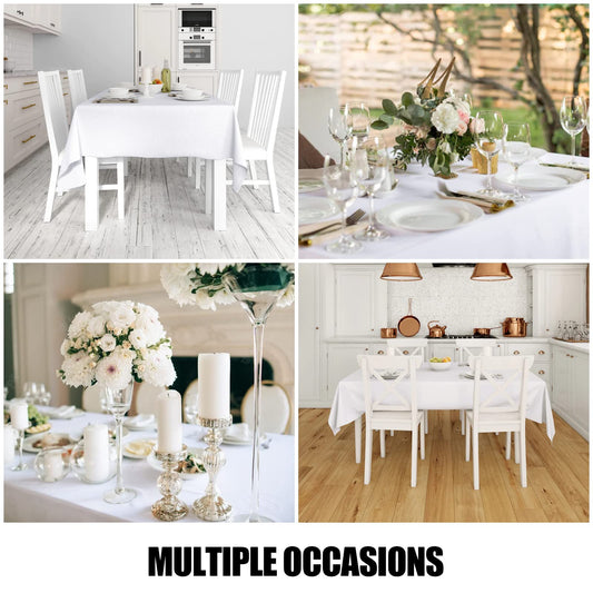 Homaxy Tischdecke Abwaschbar Lotuseffekt Rechteckig 140 x 100 cm Tischtuch Wasserabweisend Tafeldecke Abwischbare aus Polyester Schmutzabweisend Pflegeleicht für Küche Party, Weiß