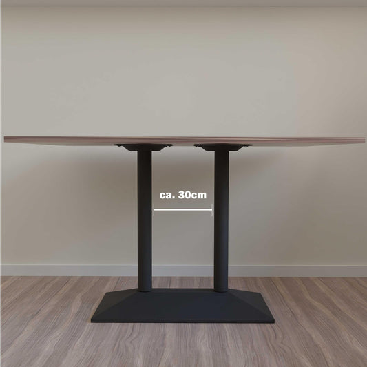 Edelstahlmarkenshop Tischgestell SCHWARZ Modell „München“ in Single und in der Doppelt Variante zur Auswahl (Doppelt)