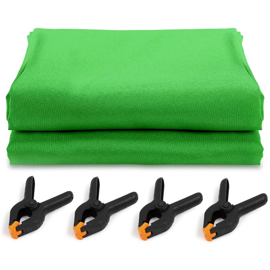 Greenscreen, 3x3m/9.8ftx9.8ft Green Screen mit 4 Leimzwinge für Fotografie, Orthland Fotohintergrund Faltbarer für Fotostudio, Video, Modefotografie, Hochzeiten, Partys und Geburtstage