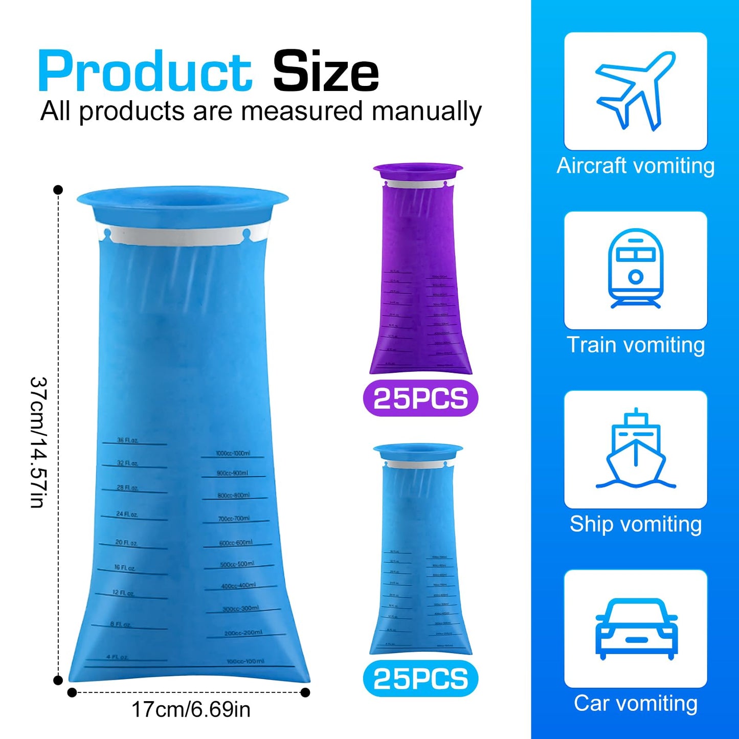 Brechbeutel mit Ring Sicherer Kotzbeutel: Nizirioo 50 Stück Spuckbeutel Kotztüten Spucktüten,2 Farben Müllsäcke Spuckbeutel Verschließbar Blickdicht Reißfest,Brechbeutel mit Ring für Schulen