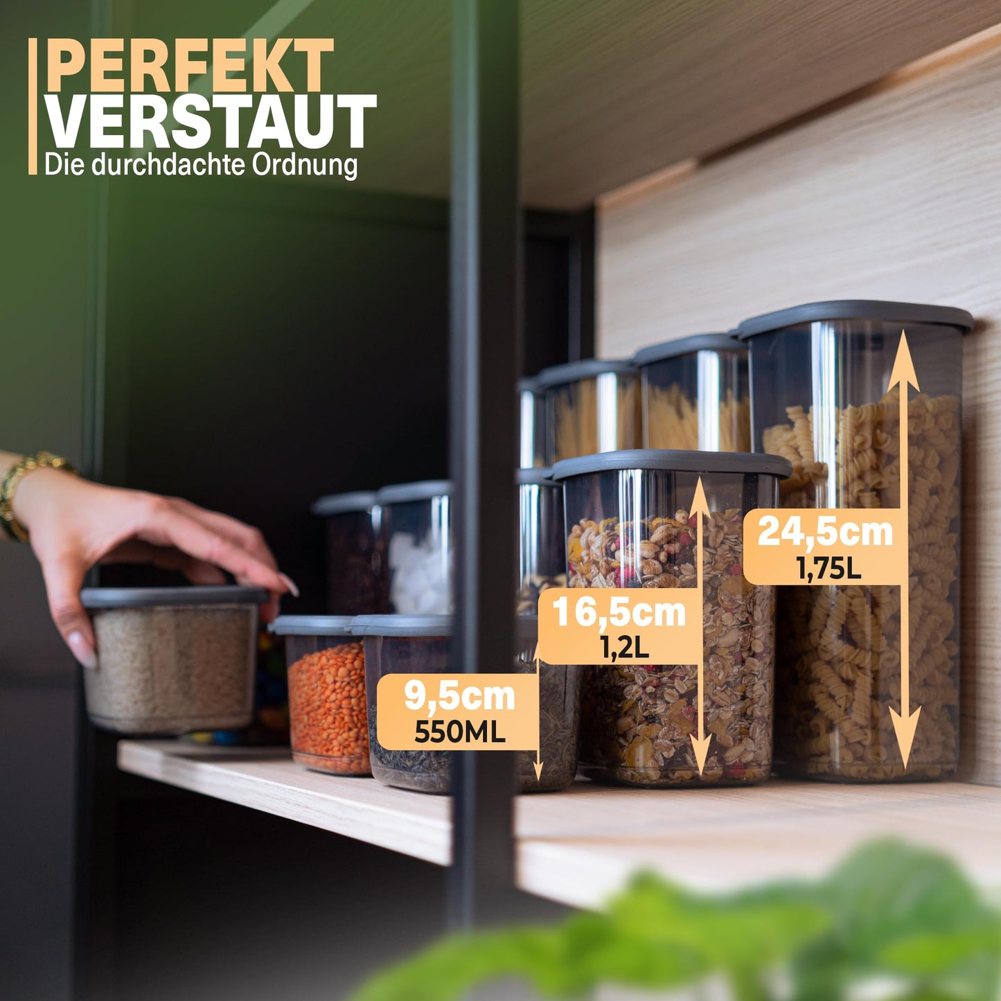 Viwares Vorratsdosen mit Deckel Luftdicht, 12er Vorratsbehälter Set BPA-Frei, Vorratsdose zur Müsli Mehl Aufbewahrung Küche, Praktische Organizer Küche, Frischhaltedosen für Lebensmittelaufbewahrung