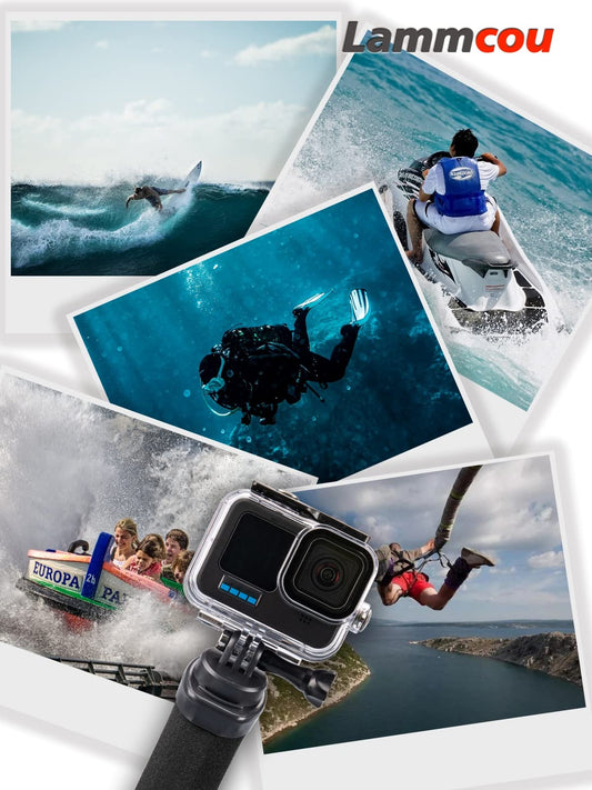 Lammcou Schwimmender Griff, Go Pro Schwimmfähiger Handgriff Wasserdichter Handler Tauchen Einbeinstativ Monopod & Sicherheitsseil & Armband, Floating Hand Grip für Hero 13 12 11 10 9 Go3 X3 Zubehör