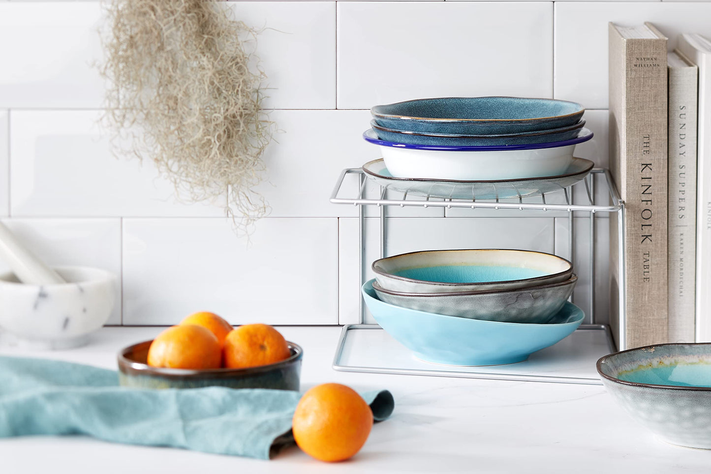 Metaltex 364001000 Boxe Eckschrankeinsatz 1-Etg. 25x25x15cm Polytherm, silbermetallic, Silber