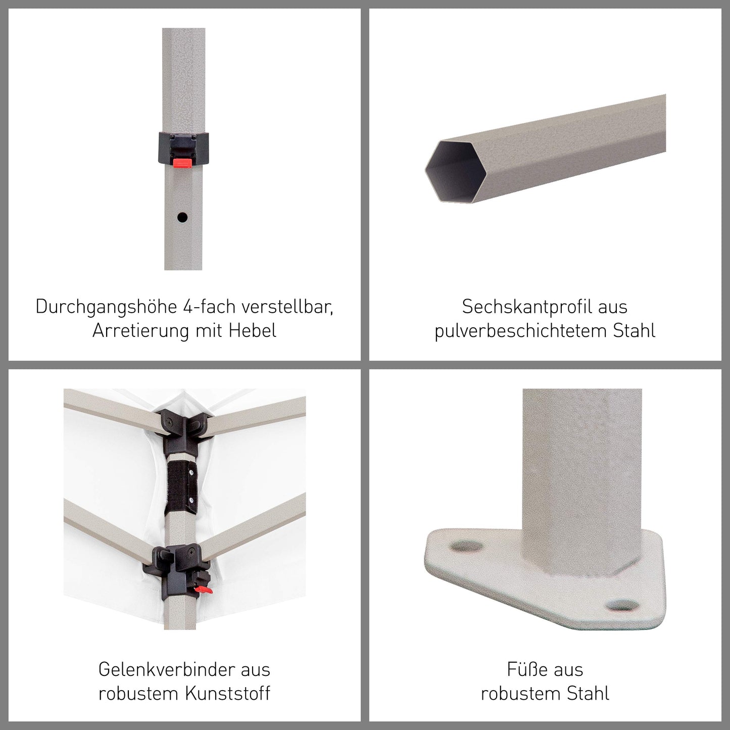 Vispronet Profi Faltpavillon Basic 3x3 m in Grün, Stahl-Scherengitter, 4 Seitenteile - Davon 1 Wand mit Tür & Fenster (weitere Farben & Größen)