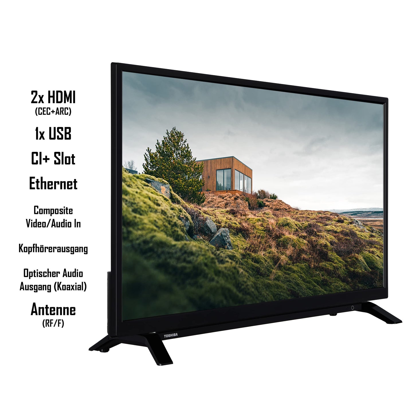 TOSHIBA 32W2263DG 32 Zoll Fernseher/Smart TV (HD Ready, HDR, Netflix/Prime Video, Triple-Tuner, Dolby Audio), Schwarz