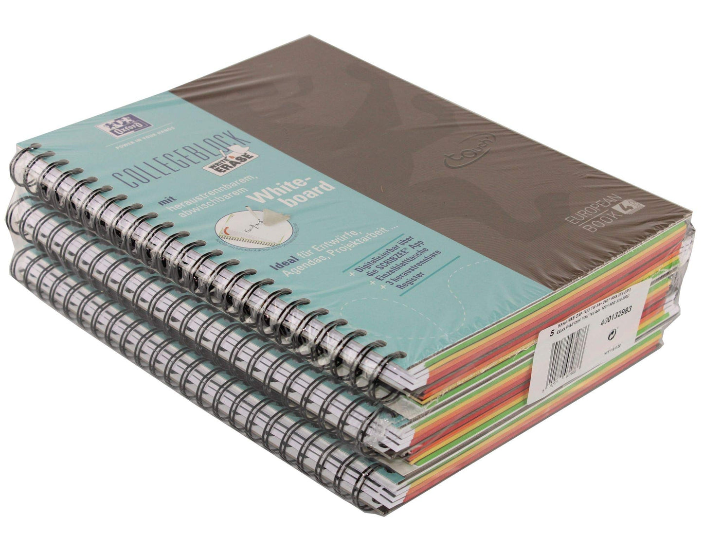 Oxford Europeanbook, 5er Pack, DIN A4, kariert, braun