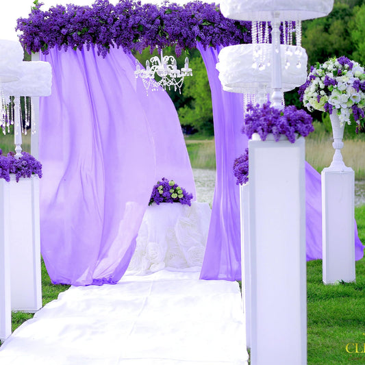 Ghope Hochzeitsbogen Vorhang Querbehang Transparente Tüll Hochzeits Hintergrund Vorhang Kulissenvorhänge Hochzeitsbogen Gardinen Dekoration für Fotografie Party Hochzeit Torbogen Zeremonie