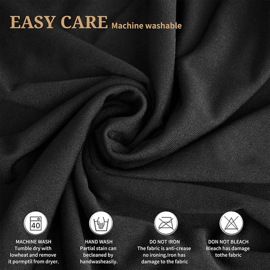 4er-Set Schwarz Stehtisch Hussen für Bistrotisch 60 x 110 cm Spandex-Stretch Tischdecke mit Rock, Runder Cocktail-Tischrocke für Hochzeit, Bar, Party, Geburtstag, Banketttisch