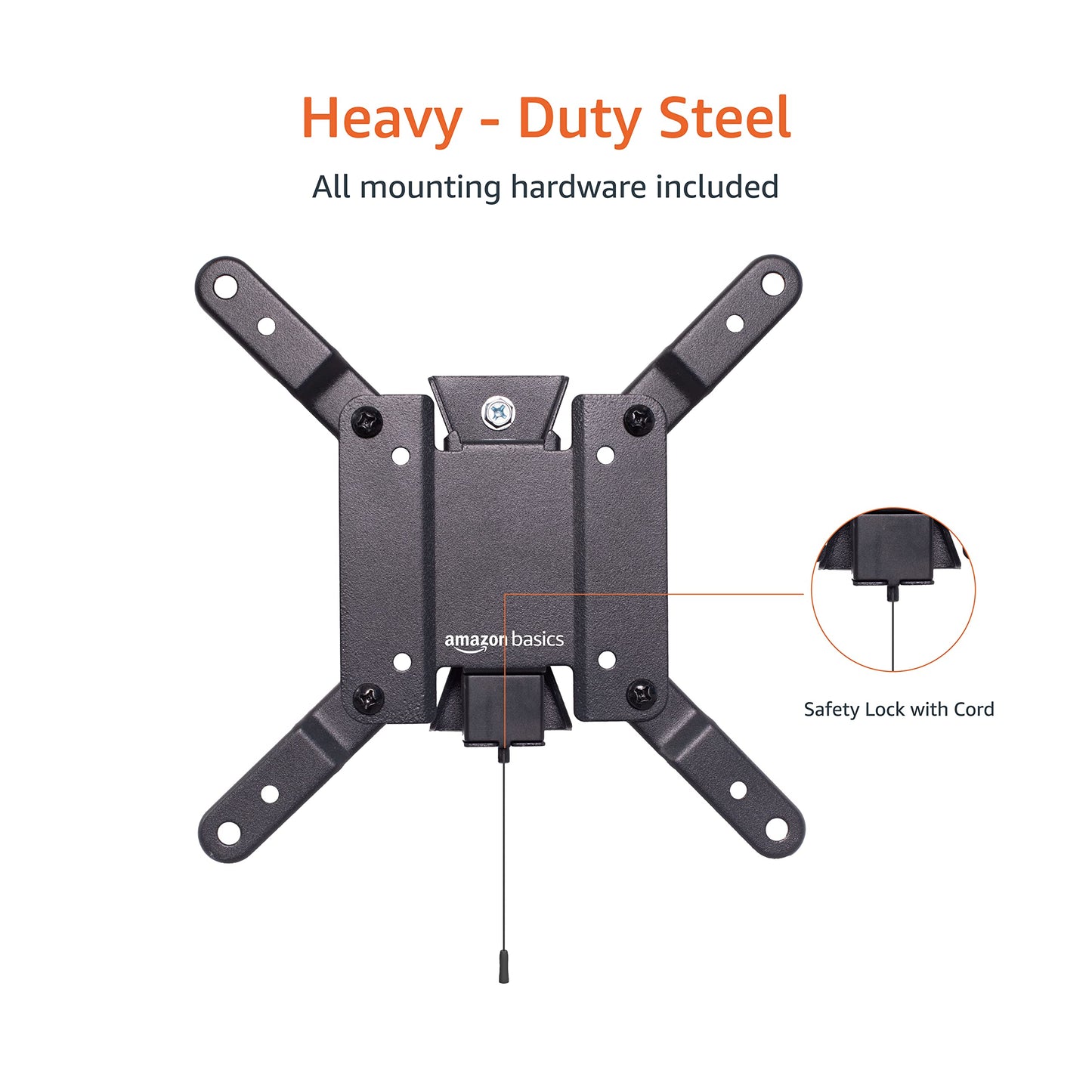 Amazon Basics neigbare TV-Wandhalterung für 12-Zoll- bis 40-Zoll-Fernseher (30 a 102 cm) und VESA 200 x 200, Schwarz