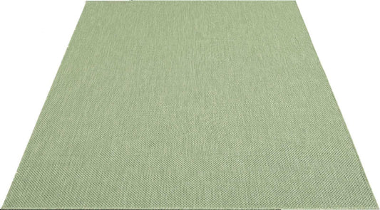 Taracarpet Outdoor Teppich Wetterfest Wohnzimmer Balkon Küchenteppich Flachgewebe Sisaloptik Einfarbig Uni grün 160x220 cm