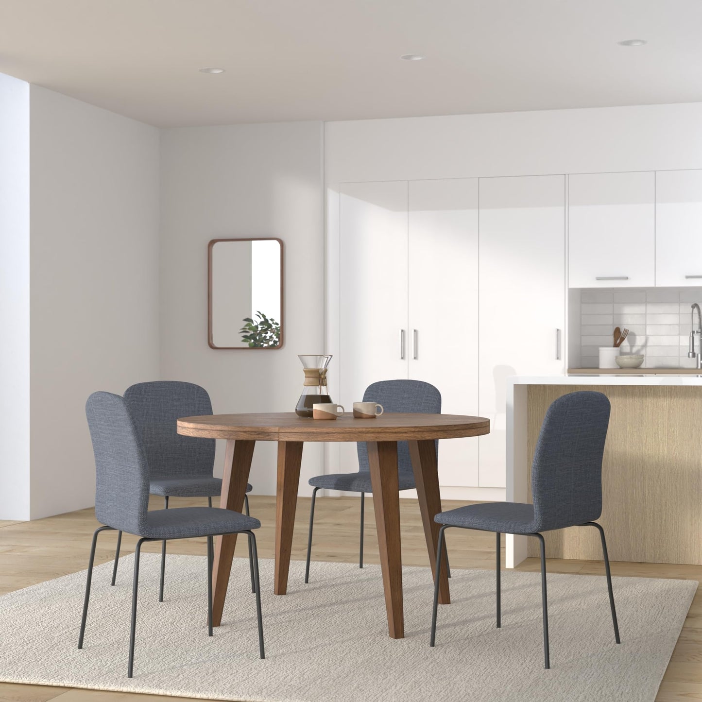 Albatros Esszimmerstühle 4er Set ENNA, grau - stapelbar, bequemer Polsterstuhl - Eleganter Küchenstuhl, Stuhl Esszimmer oder Esstisch Stuhl, Konferenzstuhl