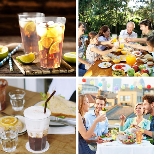 AOLUXLM 50 Stück Becher Set Mehrweg Becher, Wiederverwendbare Partybecher 400 ML Trinkbecher für Getränkepartys, Geburtstag, Hochzeit