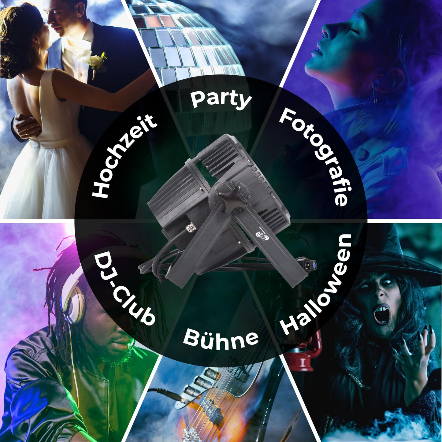 ETEC Professional LED Outdoor Scheinwerfer E18 18x10 Watt RGBW DMX IP65 Veranstaltung Bühnenbeleuchtung Party Disco Show DJ Event Farbmischung Wetterfest