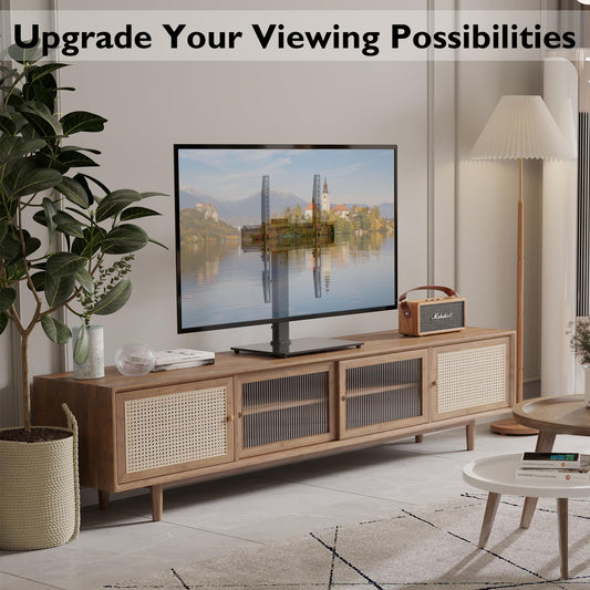 BONTEC TV Standfuss TV Ständer Schwenkbar für 26-55 Zoll LCD LED OLED Plasma Flach & Curved Fernseher bis zu 45 KG, Höhenverstellbar & Stabil Max.VESA 400x400