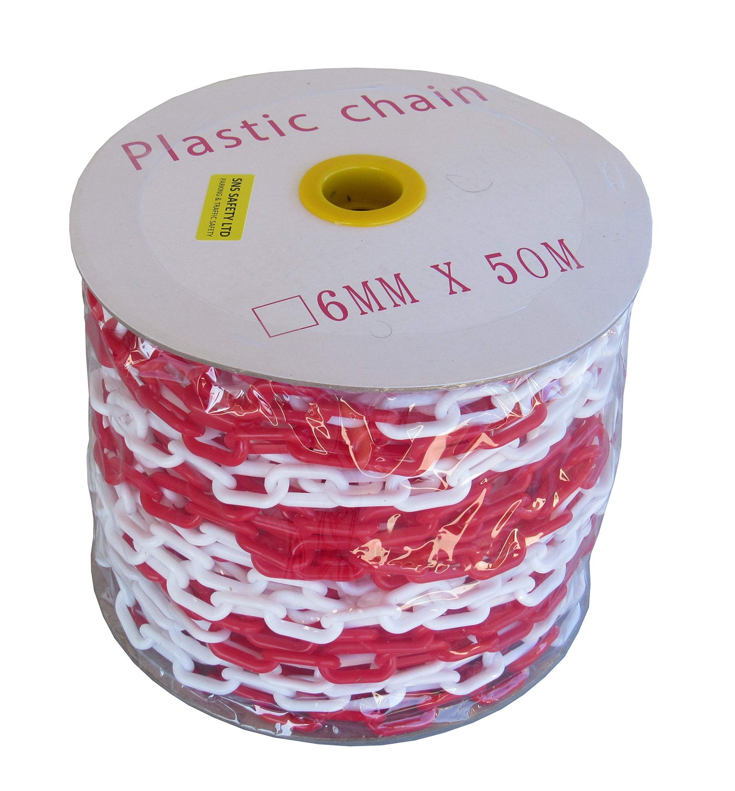 SNS SAFETY LTD Kunststoffkette Absperrung 6 mm, Rote Weiße, 50 Meter