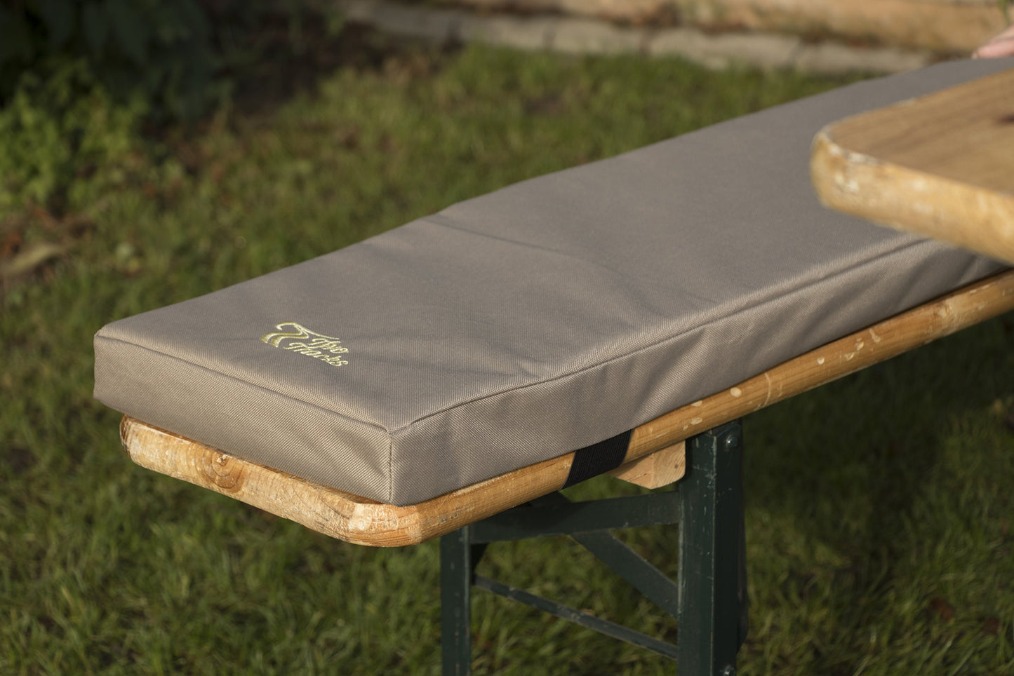 TwoTracks Premium Bierbankauflage BiBa Comfort 5cm 2er Set - 220 x 25 x 5cm,Faltbar, Beige