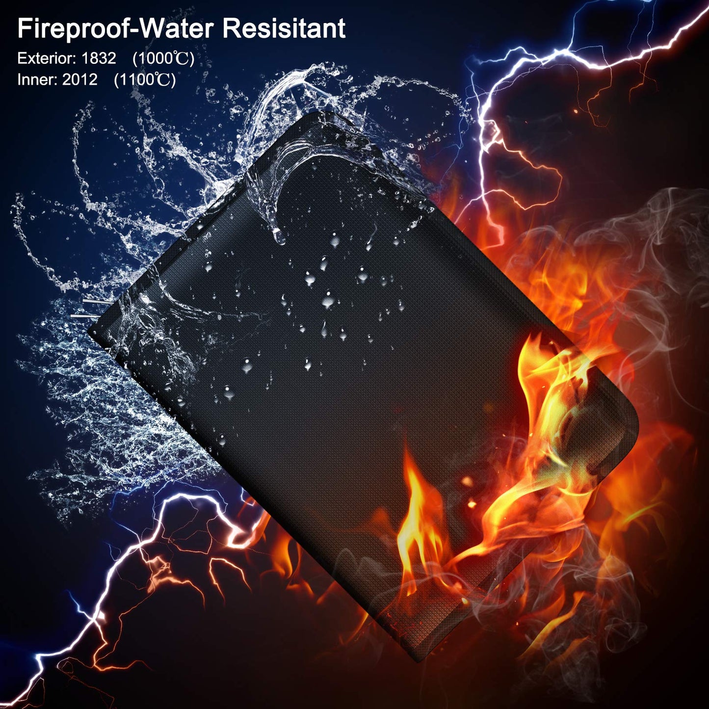 Feuerfeste Dokumentenmappe 13 Fächern, A4 Ordner/Wasserfest Dokumententasche, Fächermappe mit Reißverschluss,Datei Organizer,Erweiterbar Ordnungsmappe Mappe,Tragbar Sortiermappe,Aktentasche Busine