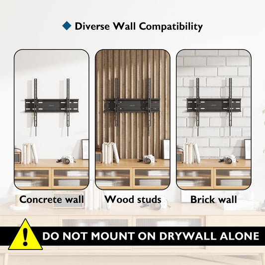 BONTEC TV Wandhalterung, Neigbare TV Halterung Ultraslim Universal für 23-60 Zoll LCD/LED/Plasma Fernseher Flach & Curved, Max. VESA 400x400, bis zu 45kg