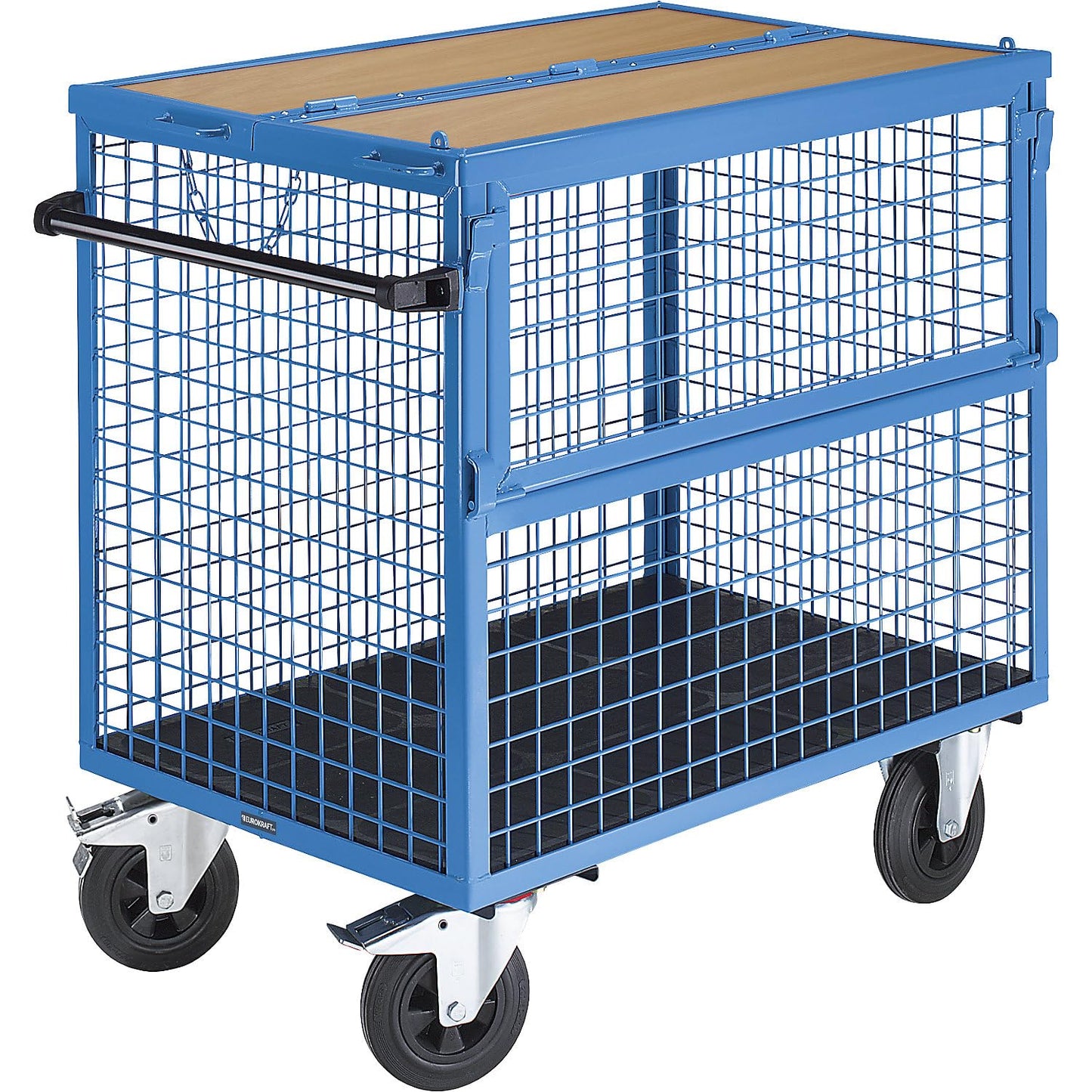 eurokraft | pro | Kastenwagen | Wände aus Stahlgitter | mit Deckel | LxB 1250 x 800 mm