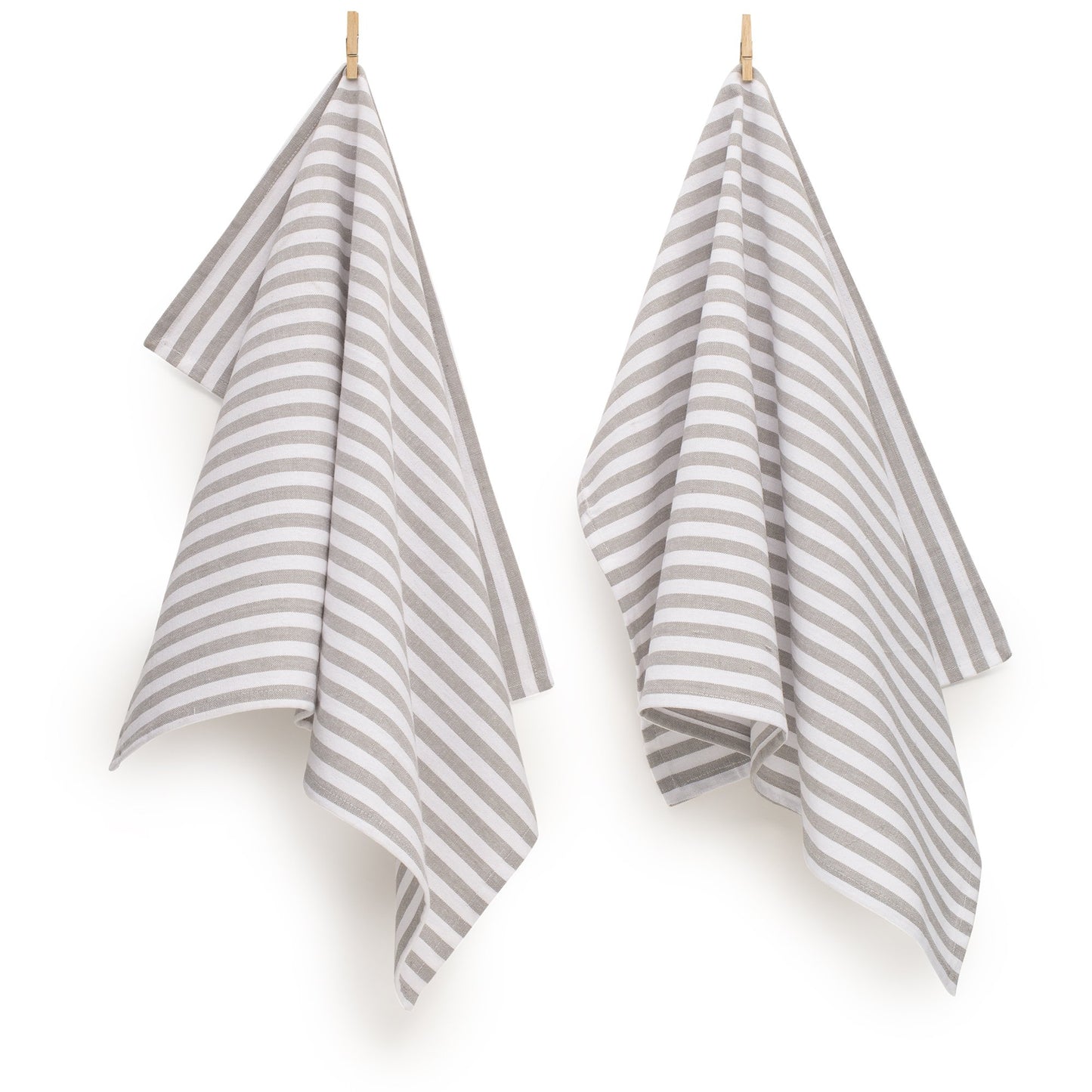 FILU Geschirrhandtücher 4er Pack Grau/Weiß gestreift (Farbe und Design wählbar) 45 x 70 cm - hochwertige Küchenhandtücher/Geschirrtücher aus 100% Baumwolle