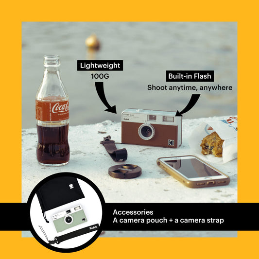 KODAK EKTAR H35 Halbformat-Filmkamera, 35 mm, wiederverwendbar, ohne Fokussierung, leicht, einfach zu bedienen (Schwarz) (Film und AAA-Batterie sind Nicht im Lieferumfang enthalten)