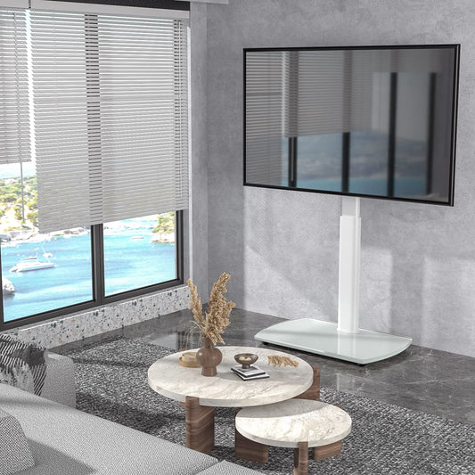 RFIVER TV Ständer mit Schwenkbar Halterung Fernsehständer für 32 bis 65 Zoll Flach & Curved Fernseher TV Bodenständer Standfuß höhenverstellbar Fernsehstand Max. VESA 400X400mm bis zu 35kg
